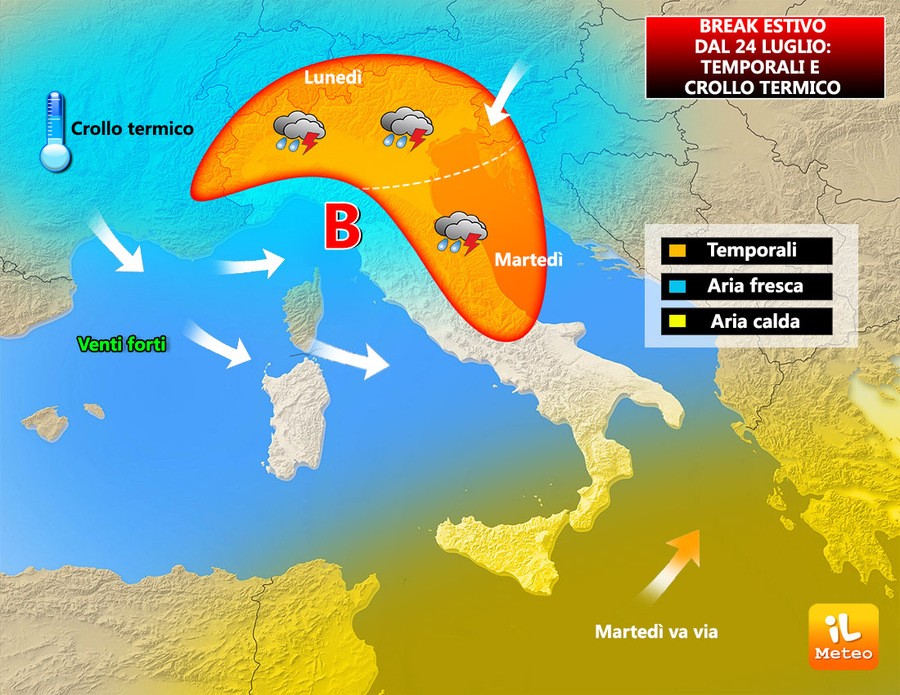 Dopo il caldo estremo arrivano vento e temporali Dopo il caldo estremo arrivano vento e temporali