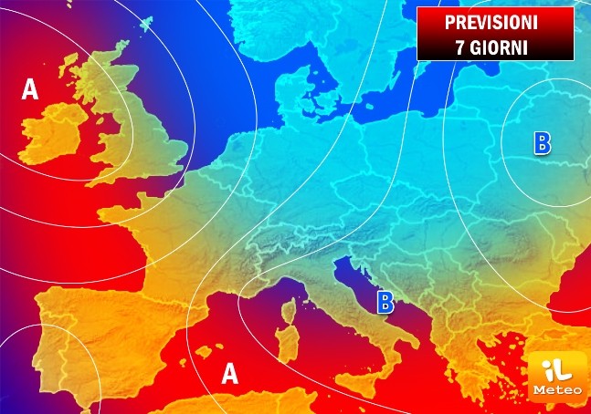 Aria fresca sull'Italia e poi caldo africano