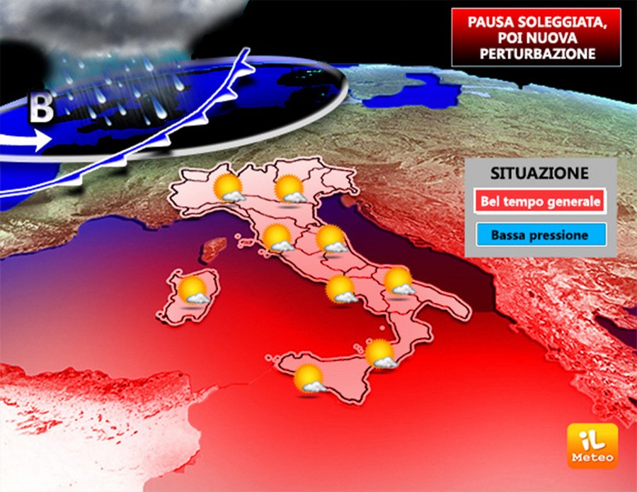 Condizioni temporaneamente stabili sull'Italia